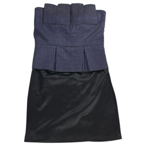 Luce Wom SM Black Purple Houndstooth Strapless Dress *No Belt* Goth Whimsigoth